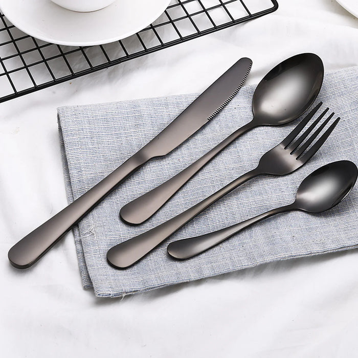 4pcs Stainless Steel Tableware Flatware Cutlery Set Knife Fork Spoon for Home w/Gift Box