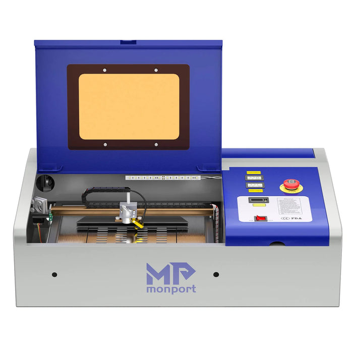 Monport 40W Lightburn-ready (12" X 8") CO2 Laser Engraver & Cutter with FDA Approval - 40W Basic