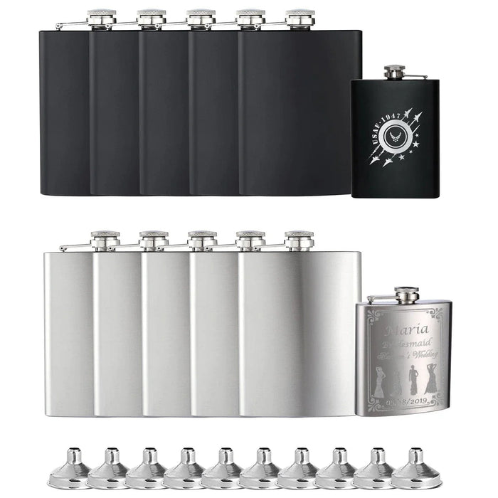 10 Pcs 8OZ Stainless Steel Hip Flask