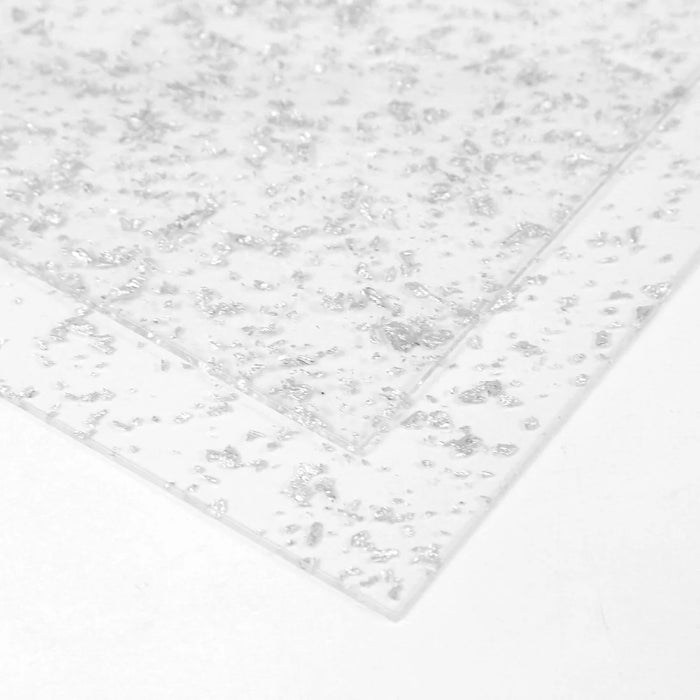 2pcs Glitter Clear Acrylic Sheets 12"x12” 1/8” Thick Plexiglass Board for Signs