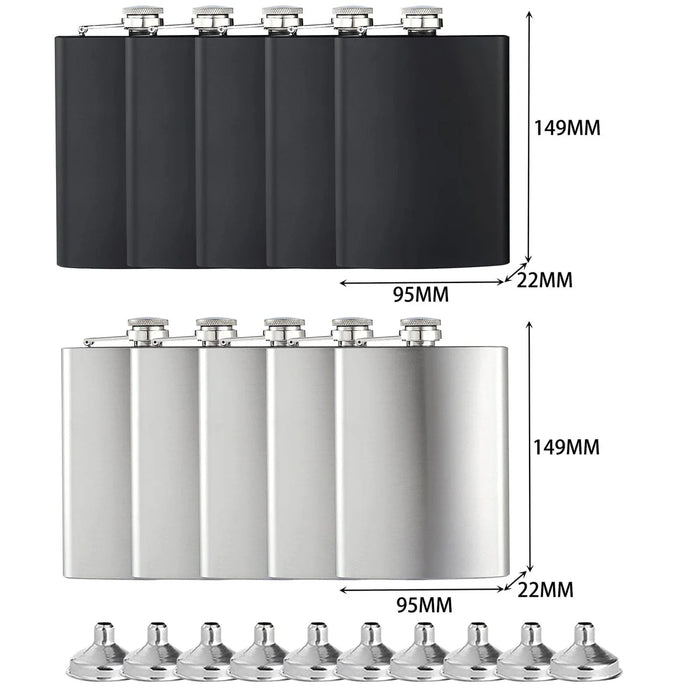 10 Pcs 8OZ Stainless Steel Hip Flask