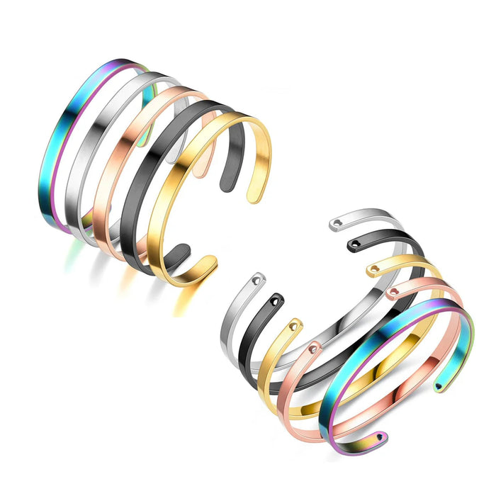 10 Pcs 6mm Wide Stainless Steel Bracelet