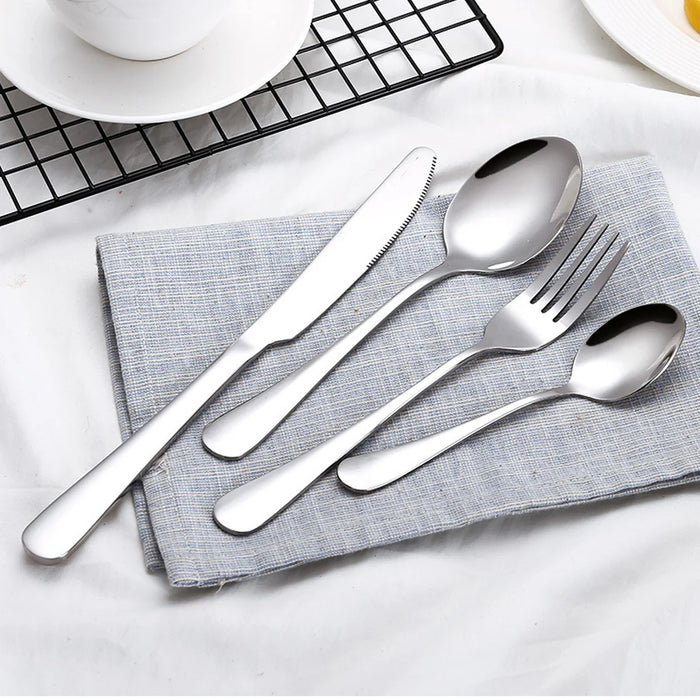 4pcs Stainless Steel Tableware Flatware Cutlery Set Knife Fork Spoon for Home w/Gift Box