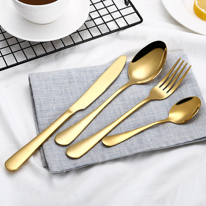 4pcs Stainless Steel Tableware Flatware Cutlery Set Knife Fork Spoon for Home w/Gift Box